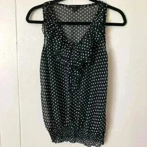 XXI Women's Ruffled Polka Dot Sleeveless Blouse Size M